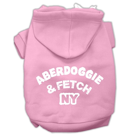 Aberdoggie NY Screenprint Pet Hoodies Light Pink Size Lg